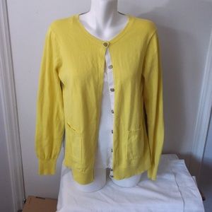 CAbi Love Carol Yellow Gray Lace Cardigan Cami L